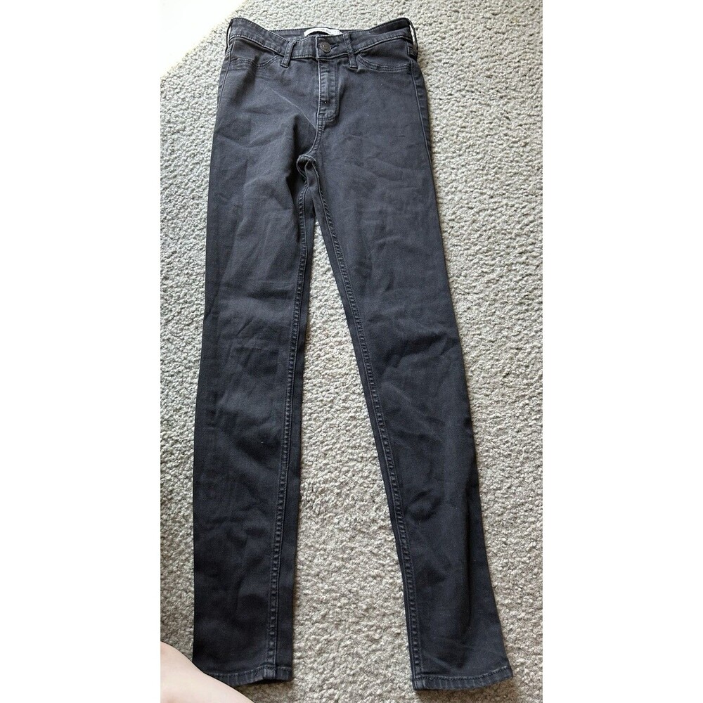 Hollister Jeans size 1R 25x29 Black Denim Jegging Stretchy Slim Pockets